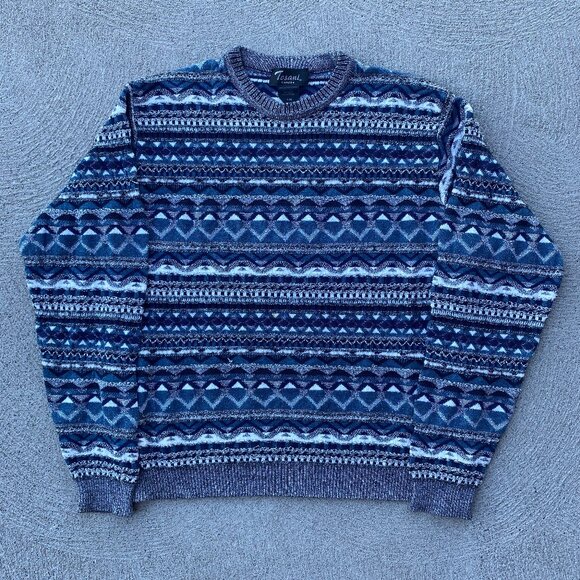 Vintage 90s Tosani 3D textured knit sweater - Picture 1 of 3